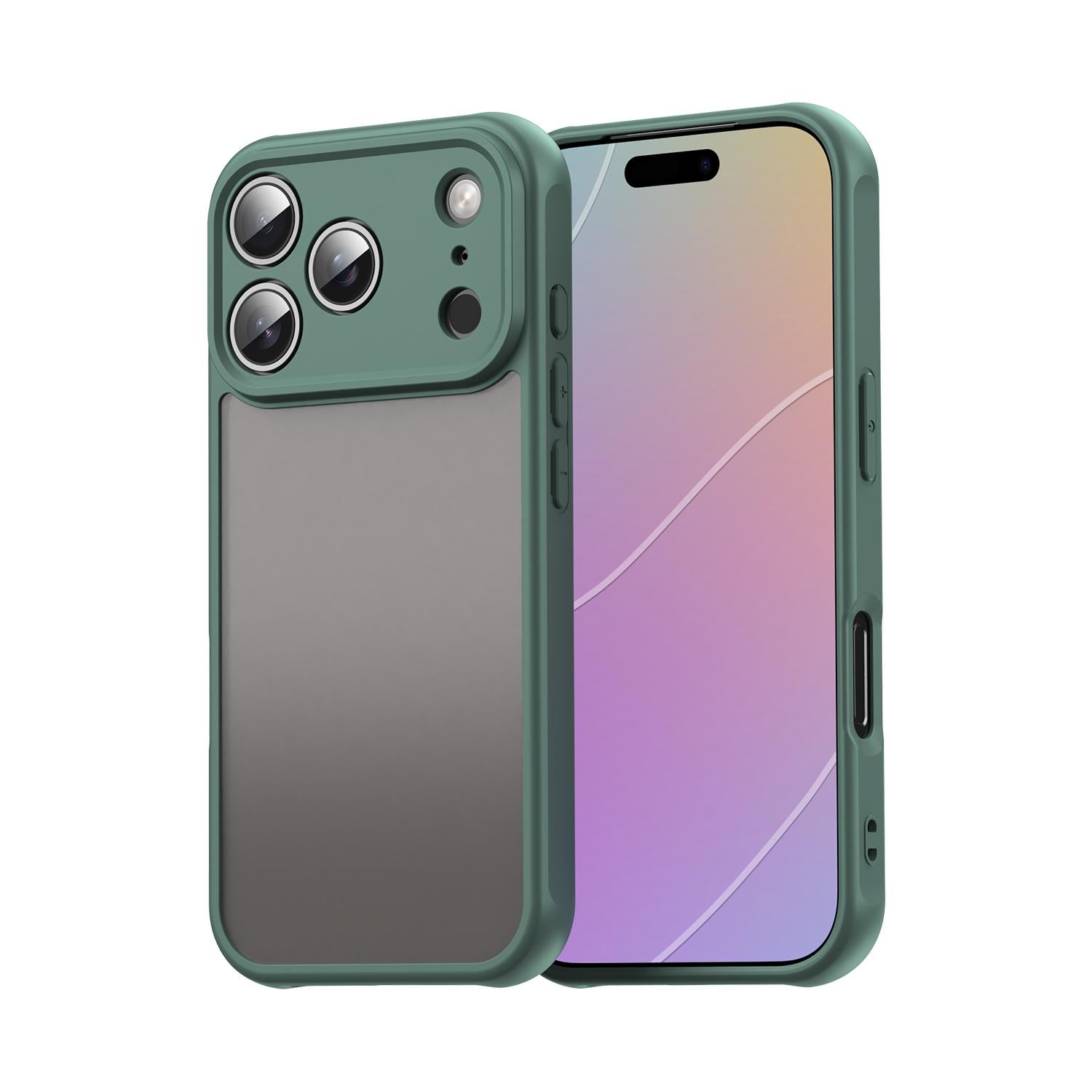 Compatible with iPhone 18 Pro Fan Dun Series TPU Dual-Layer PC Frosted Phone Case - Green