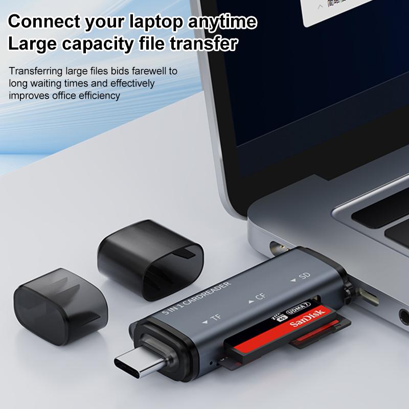 ADS-318 Type-C 5 in 1 Multi-Function Card Reader(Grey)