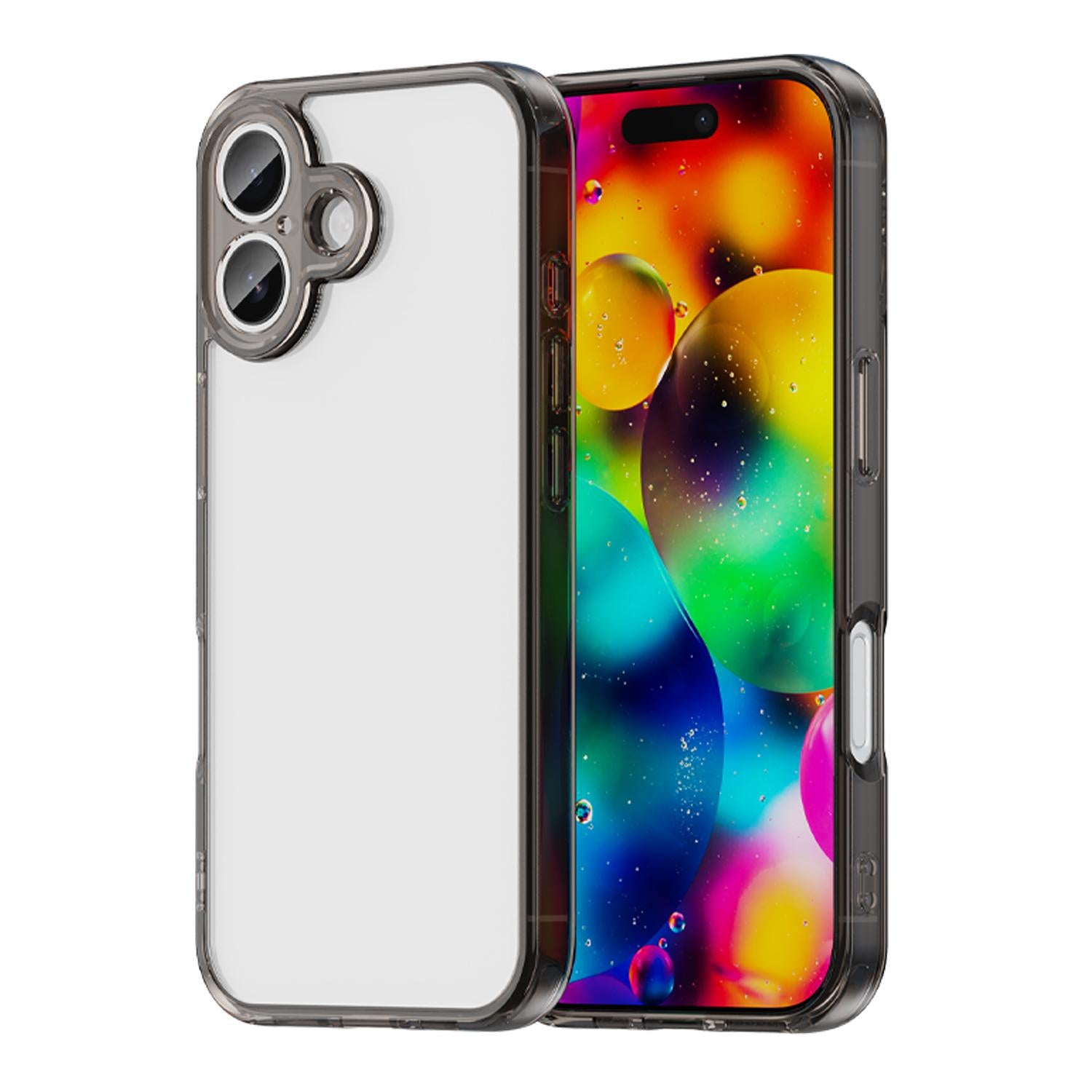 Compatible with iPhone 18 PC Dual-Layer TPU Airbag Shockproof Phone Case - Transparent Black