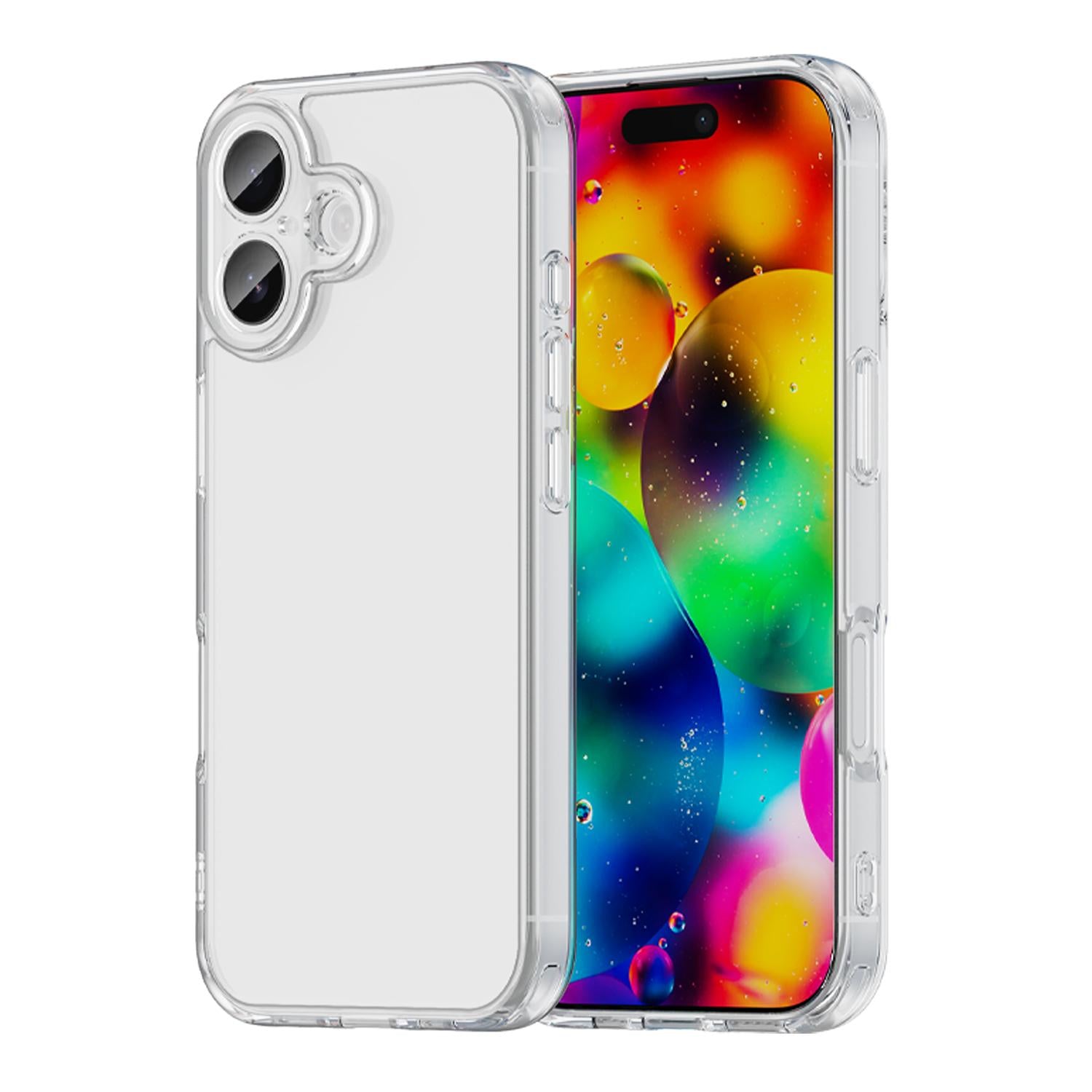 Compatible with iPhone 18 PC Dual-Layer TPU Airbag Shockproof Phone Case - Transparent