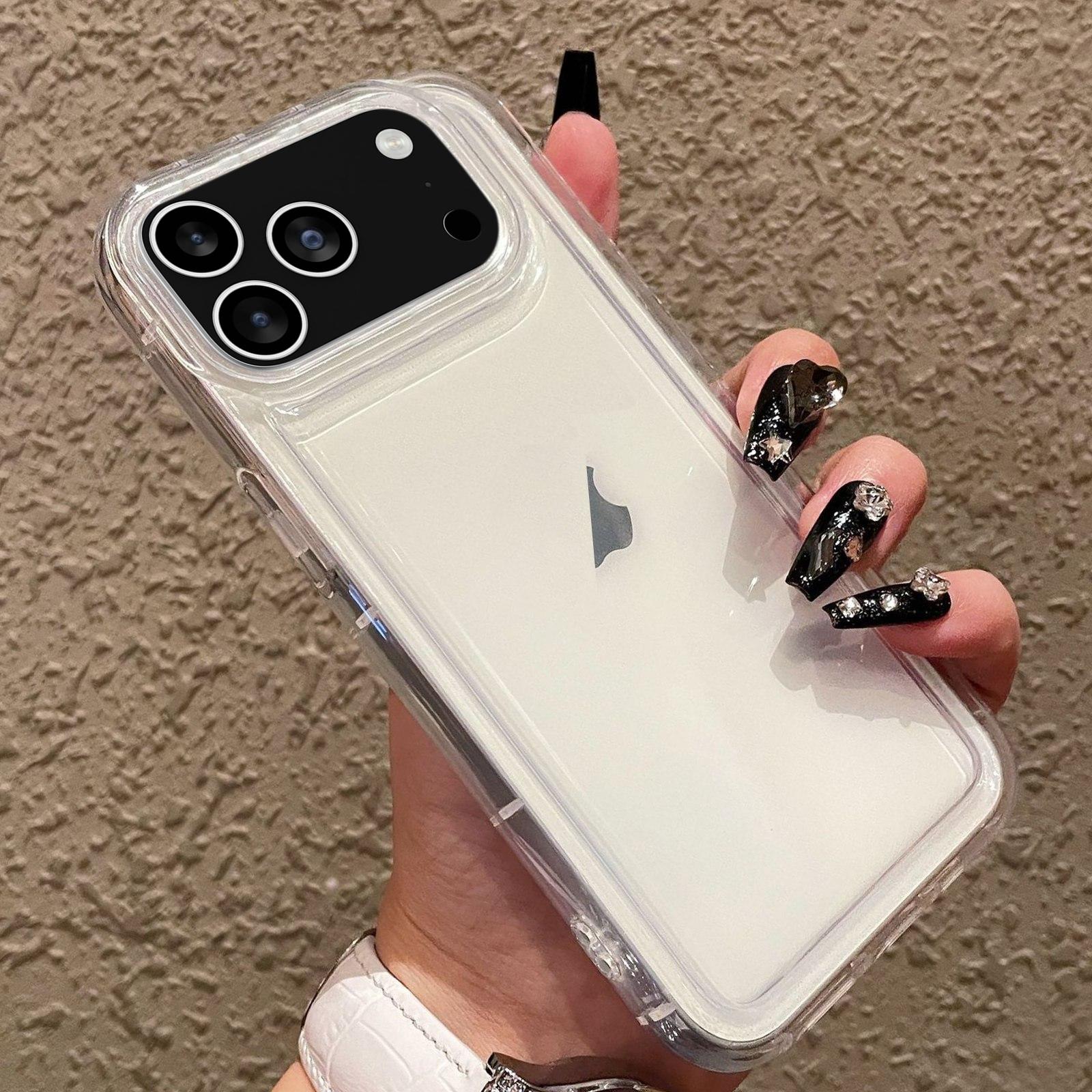 Compatible with iPhone 18 Pro & 17 Pro Photo Frame Airbag Shockproof TPU Phone Case - Transparent