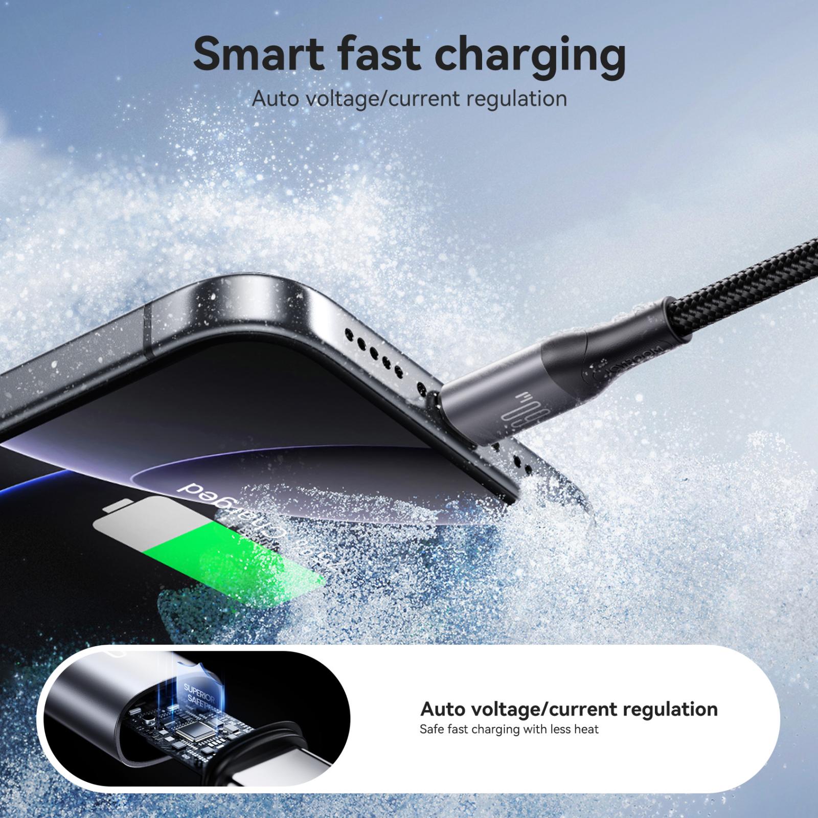 JOYROOM S-A28 Flash Series 480Mbps Fast Charging Data Cable, Type-C to Type-C Cable, Length: 1m(Black)