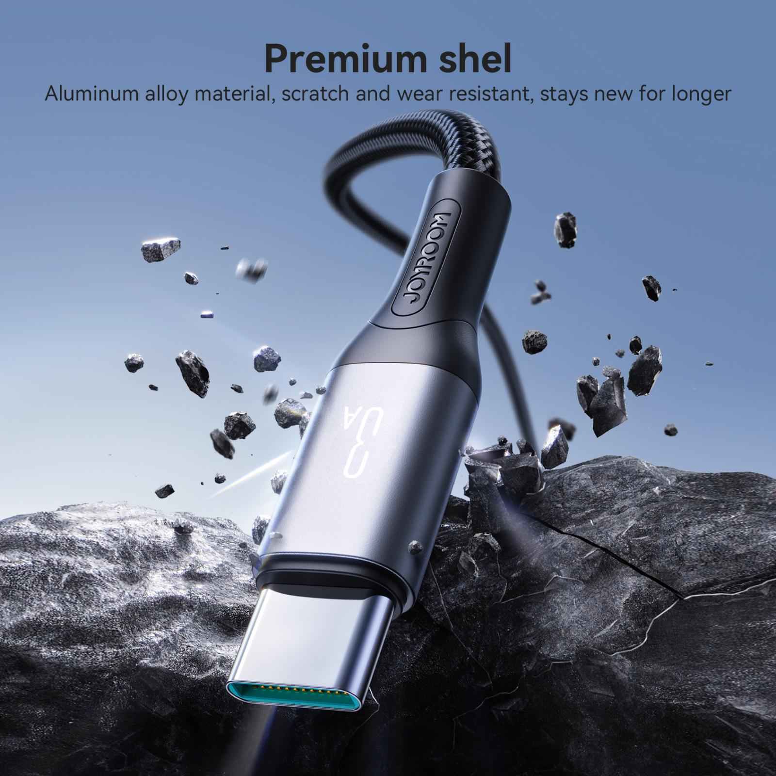 Uniqbuy For JOYROOM S-A28 Flash Series 480Mbps Fast Charging Data Cable, USB to Type-C Cable, Length: 1m(Black)