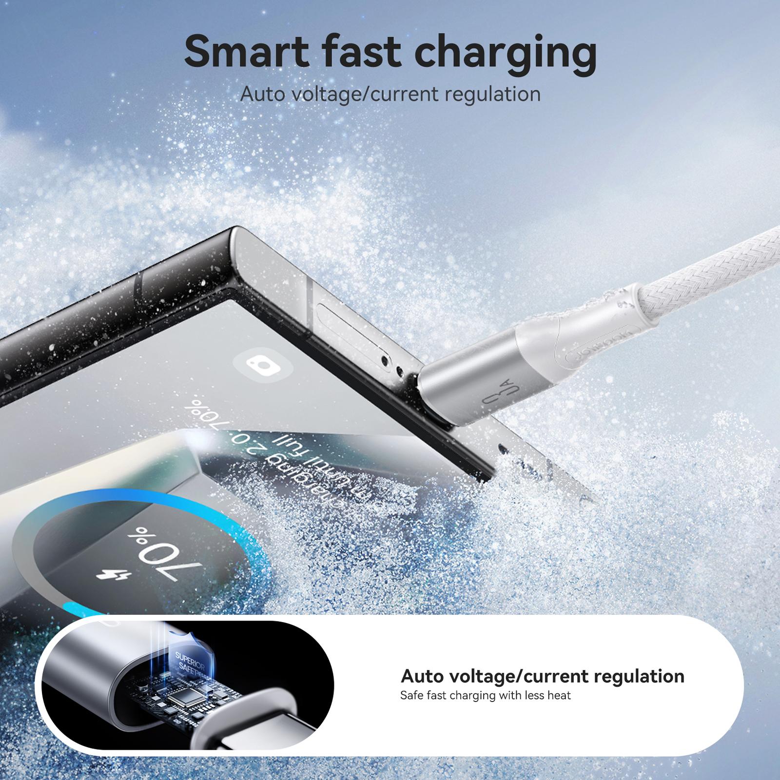 JOYROOM S-A28 Flash Series 480Mbps Fast Charging Data Cable, USB to Type-C Cable, Length: 1m(White)