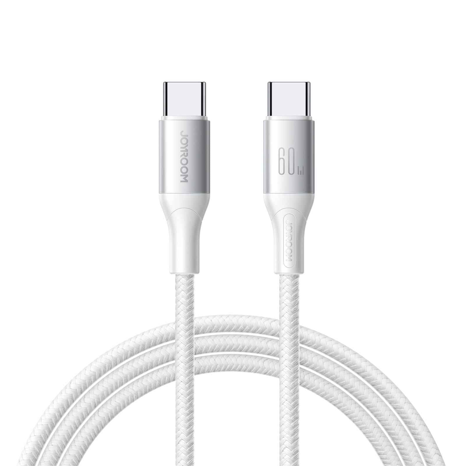 Uniqbuy For JOYROOM S-A28 Flash Series 60W 480Mbps Fast Charging Data Cable, Type-C to Type-C Cable, Length: 2m(White)
