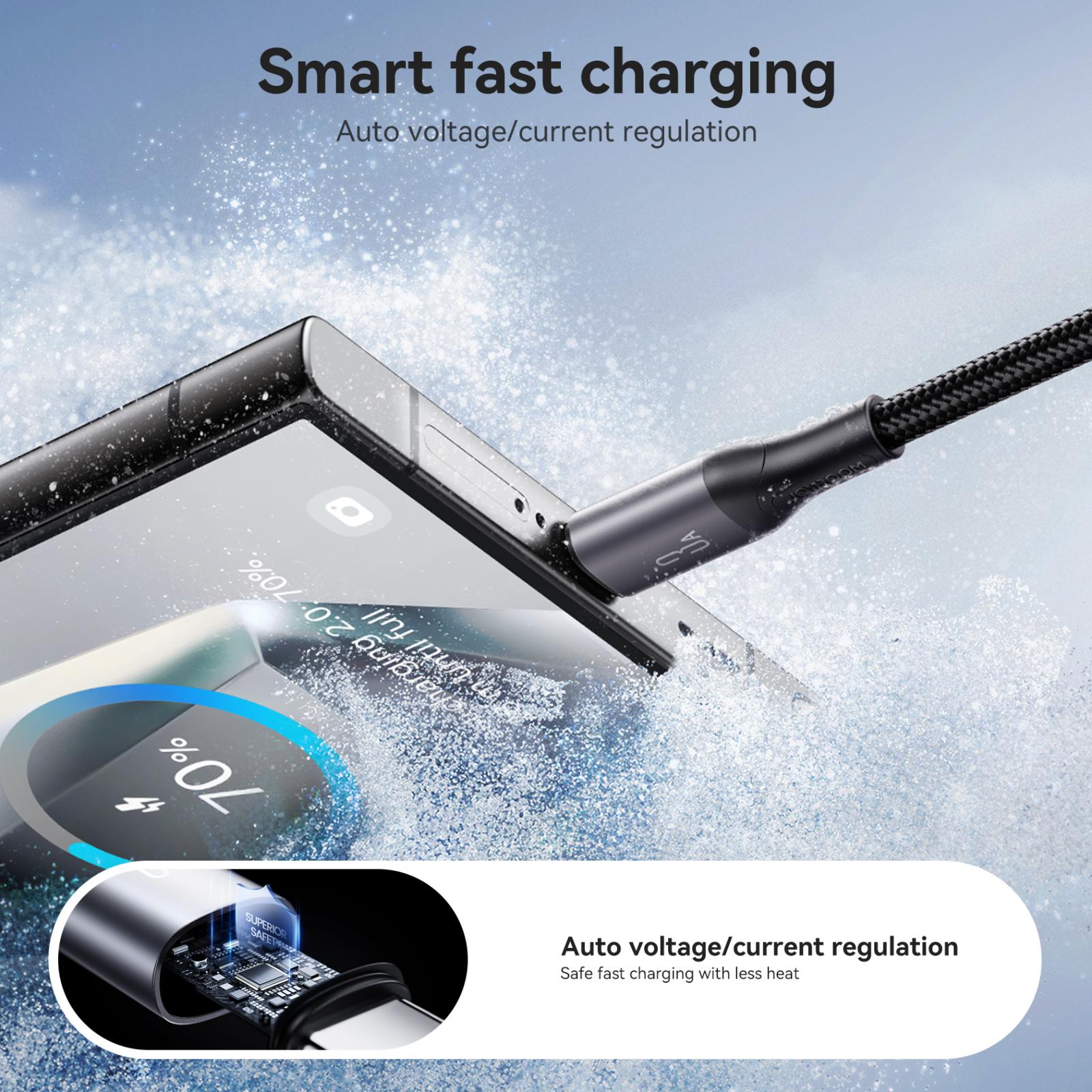 JOYROOM S-A28 Flash Series 60W 480Mbps Fast Charging Data Cable, USB to Type-C Cable, Length: 2m(Black)