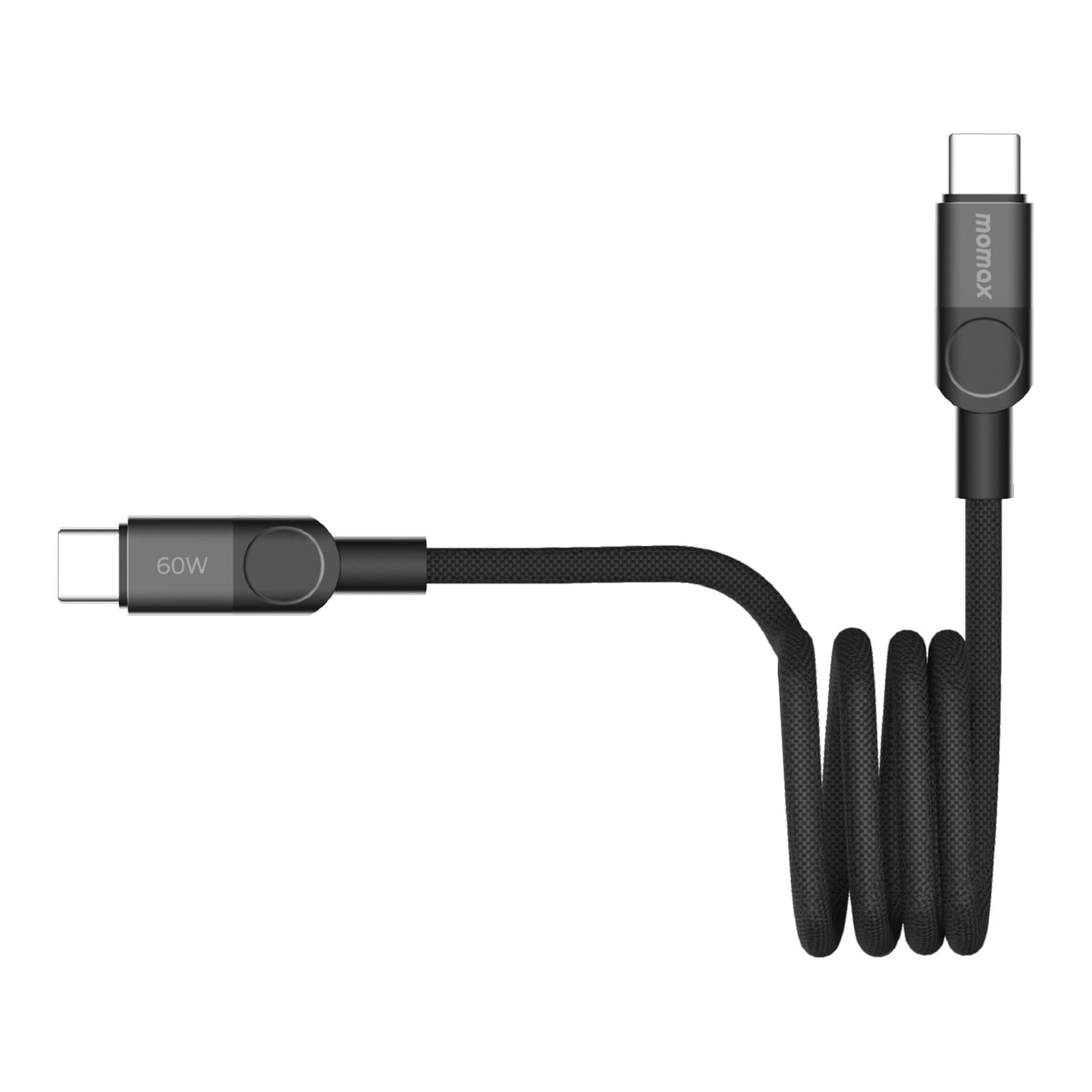 Momax Mag.Link Magnetic 60W USB-C / Type-C to USB-C / Type-C Data Cable, Length:1m(Black)