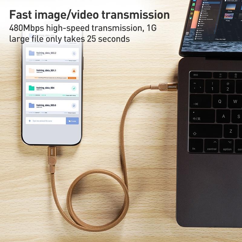 Momax Mag.Link Magnetic 60W USB-C / Type-C to USB-C / Type-C Data Cable, Length:1m(Gold)