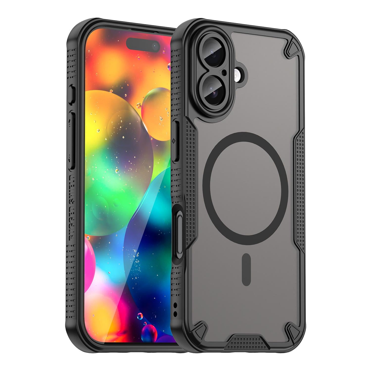 Compatible with iPhone 18 Armor Glaze MagSafe Magnetic Phone Case - Black