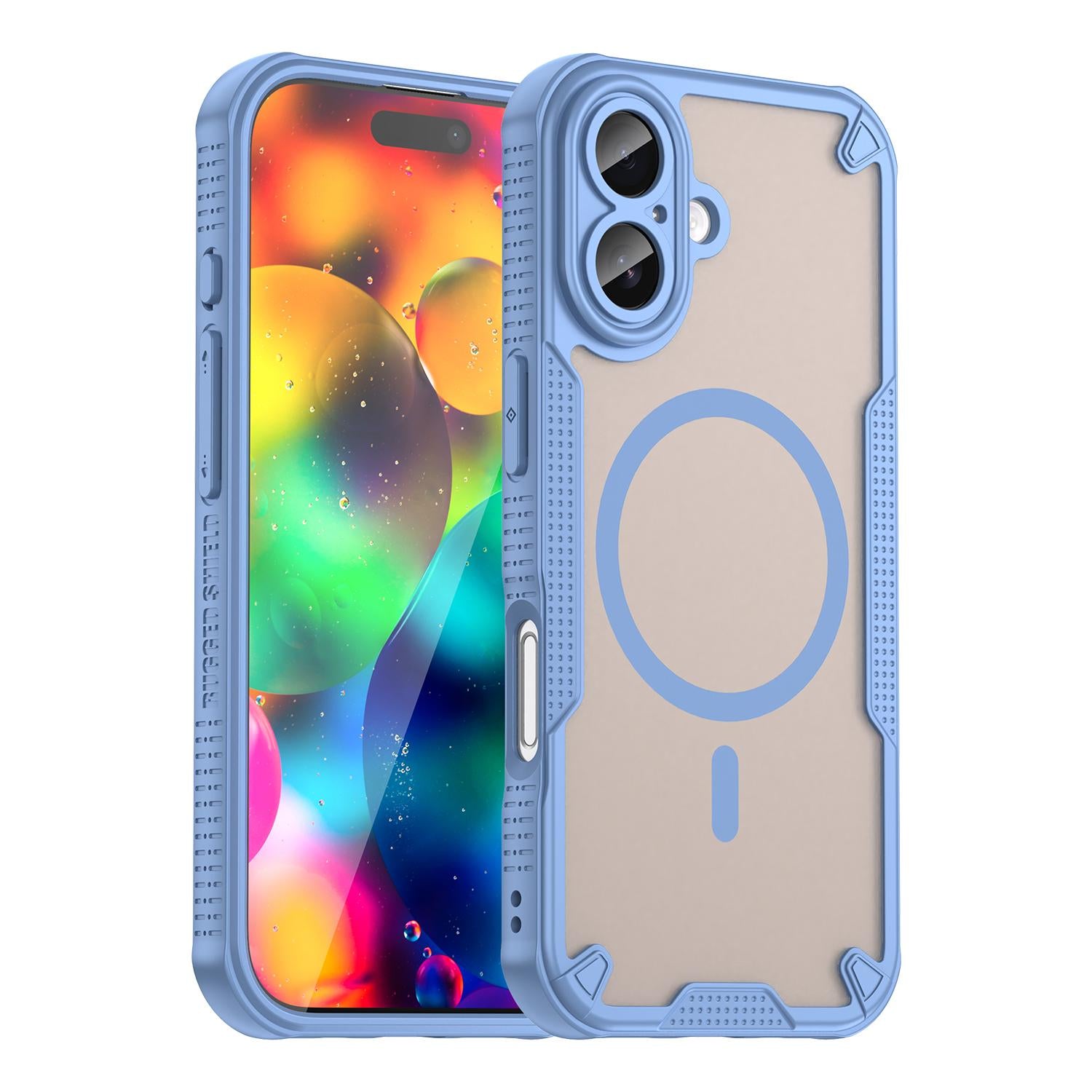 Compatible with iPhone 18 Armor Glaze MagSafe Magnetic Phone Case - Blue