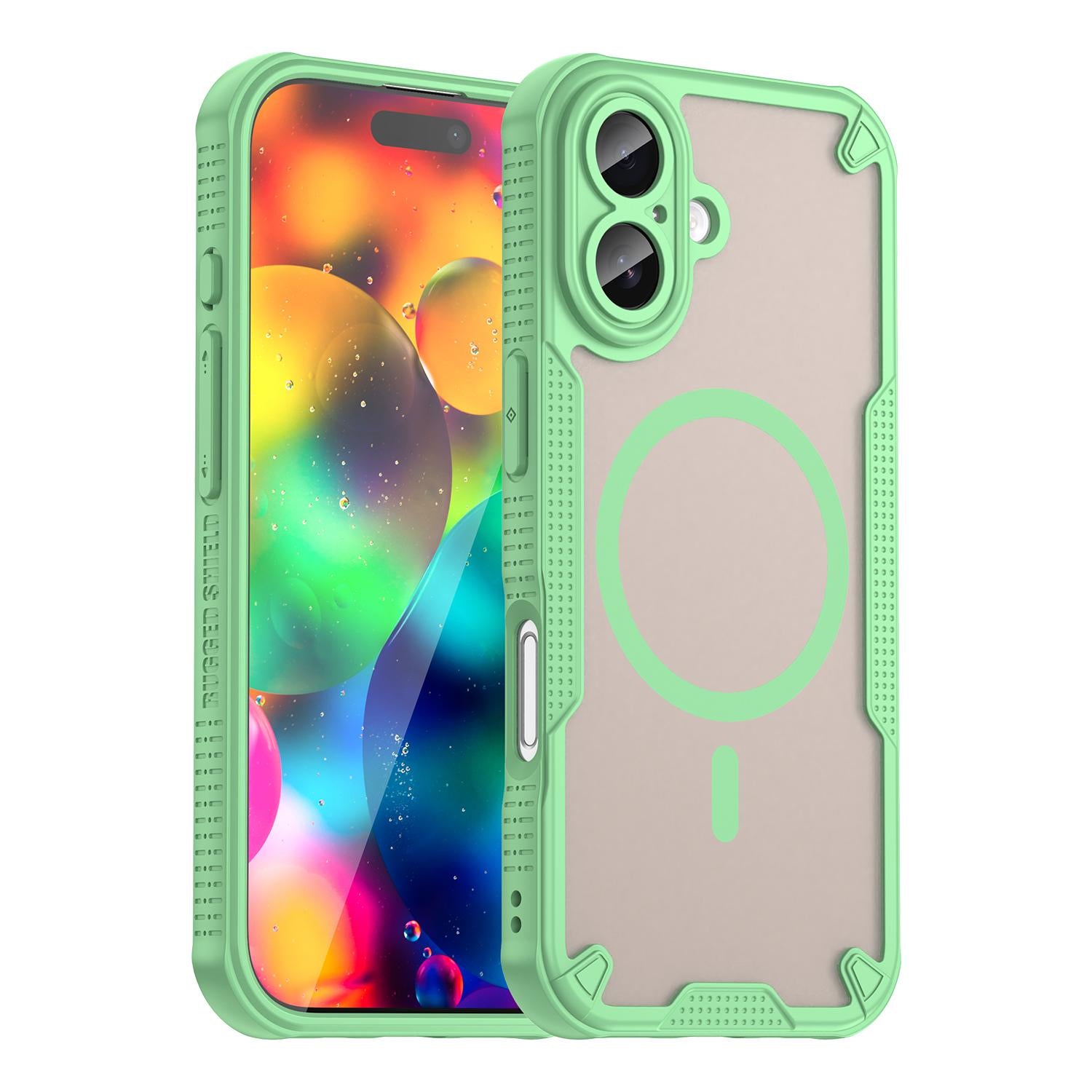 Compatible with iPhone 18 Armor Glaze MagSafe Magnetic Phone Case - Green
