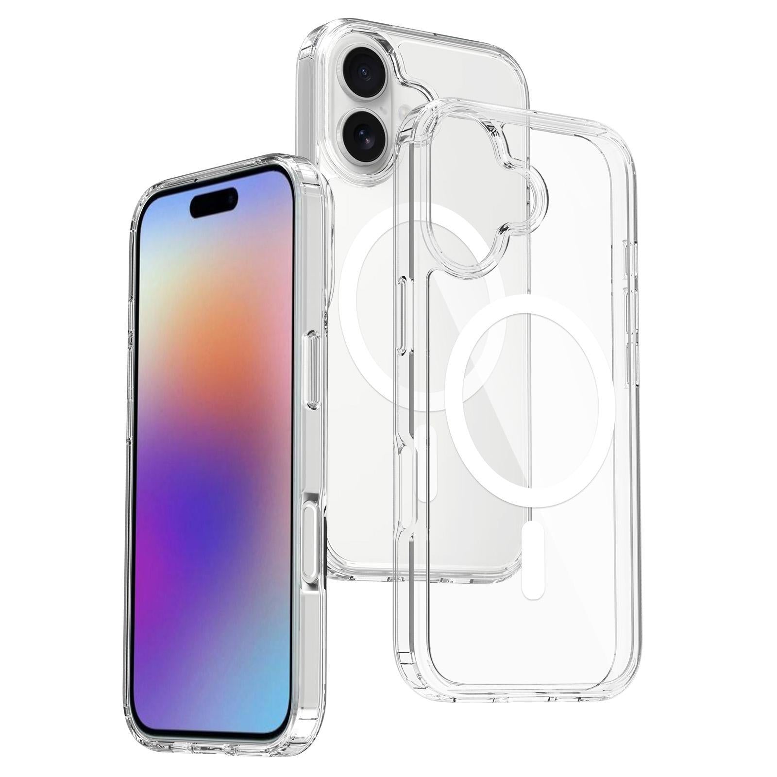Compatible with iPhone 18 Scratchproof PC Dual-Layer TPU Magsafe Phone Case - Transparent