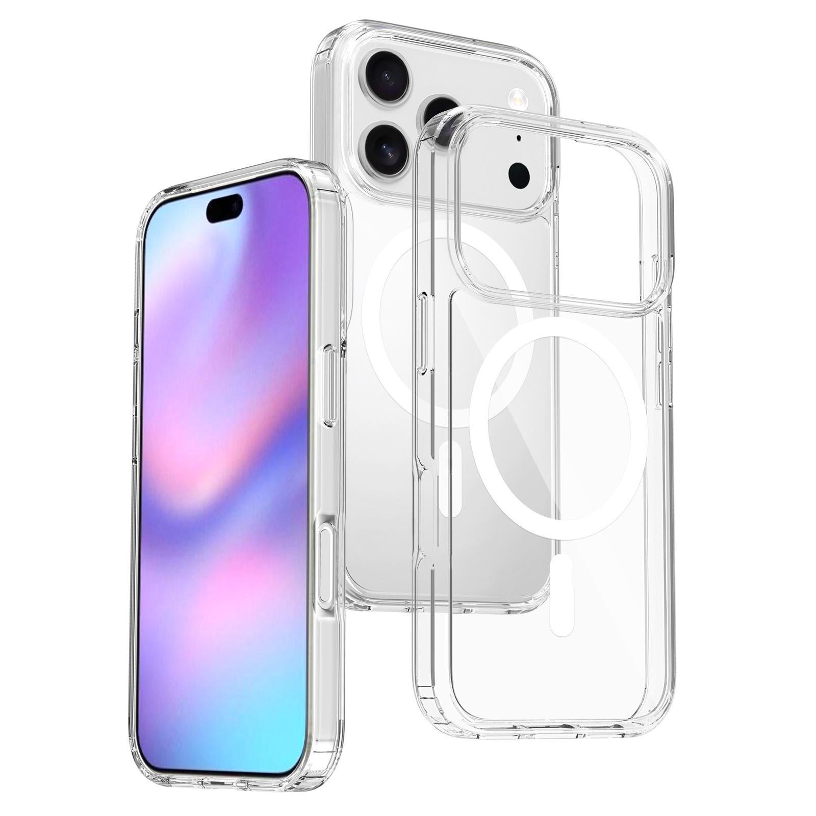 Compatible with iPhone 18 Pro Scratchproof PC Dual-Layer TPU Magsafe Phone Case - Transparent