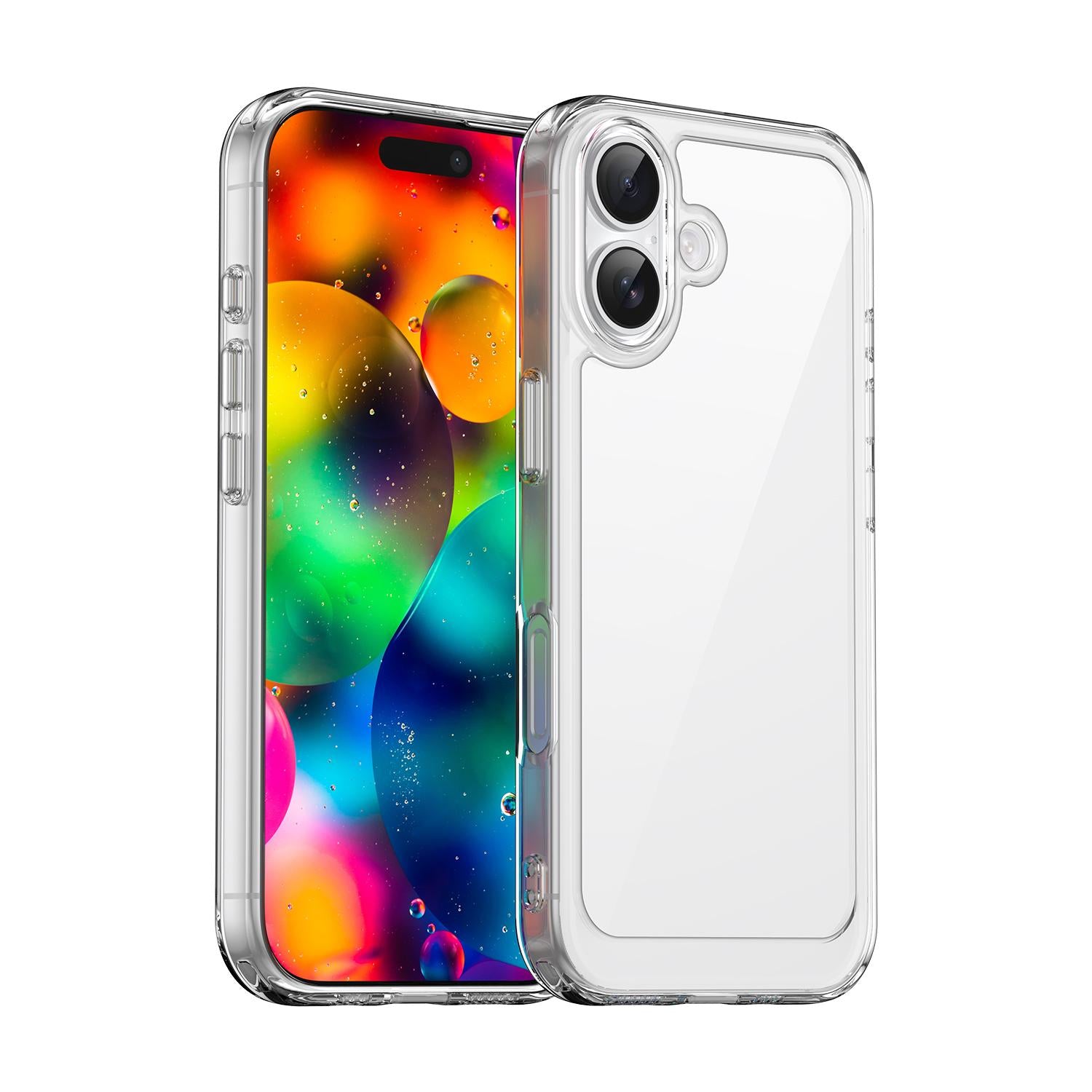 Compatible with iPhone 18 Colorful Series Acrylic + TPU Phone Case - Transparent