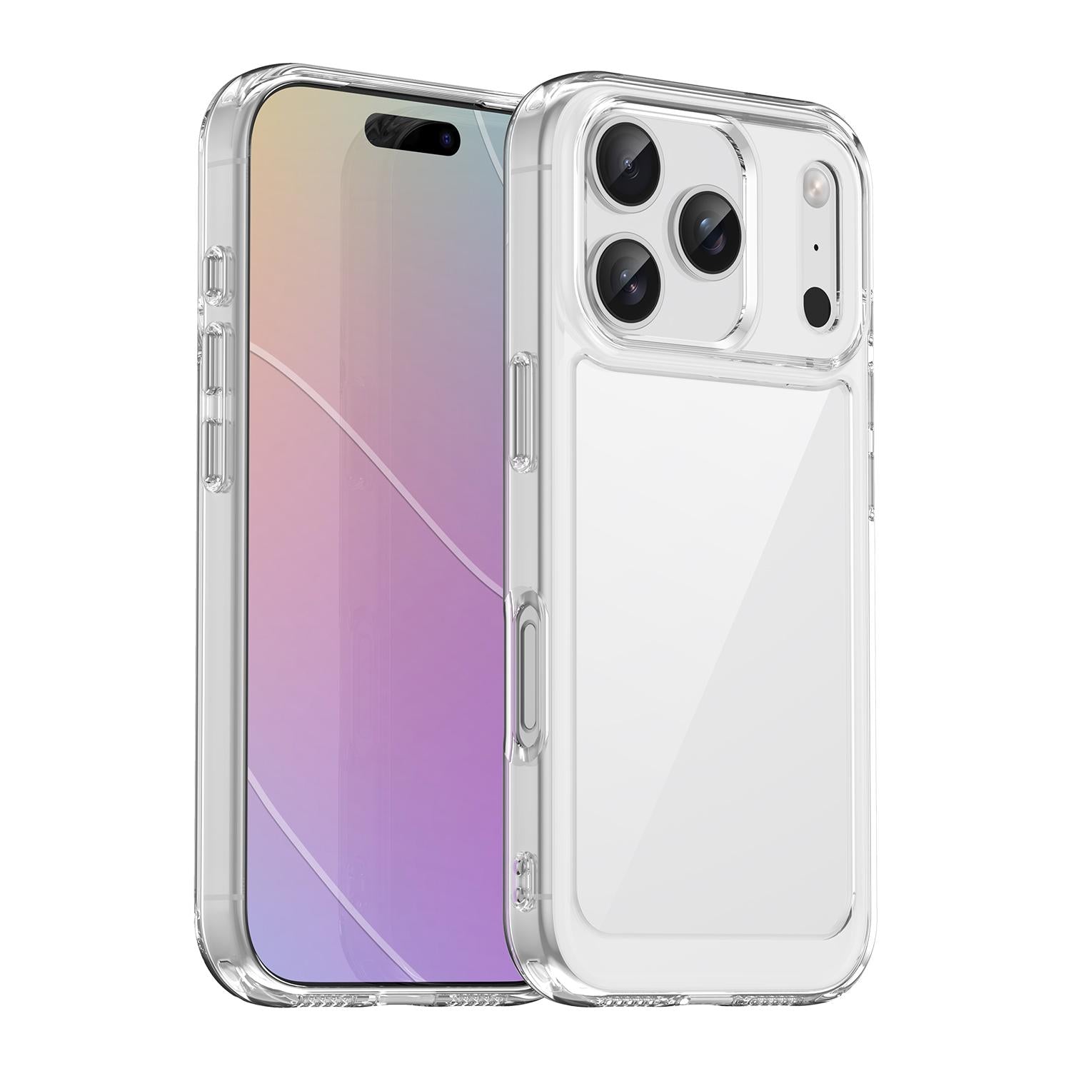 Compatible with iPhone 18 Pro Colorful Series Acrylic + TPU Phone Case - Transparent