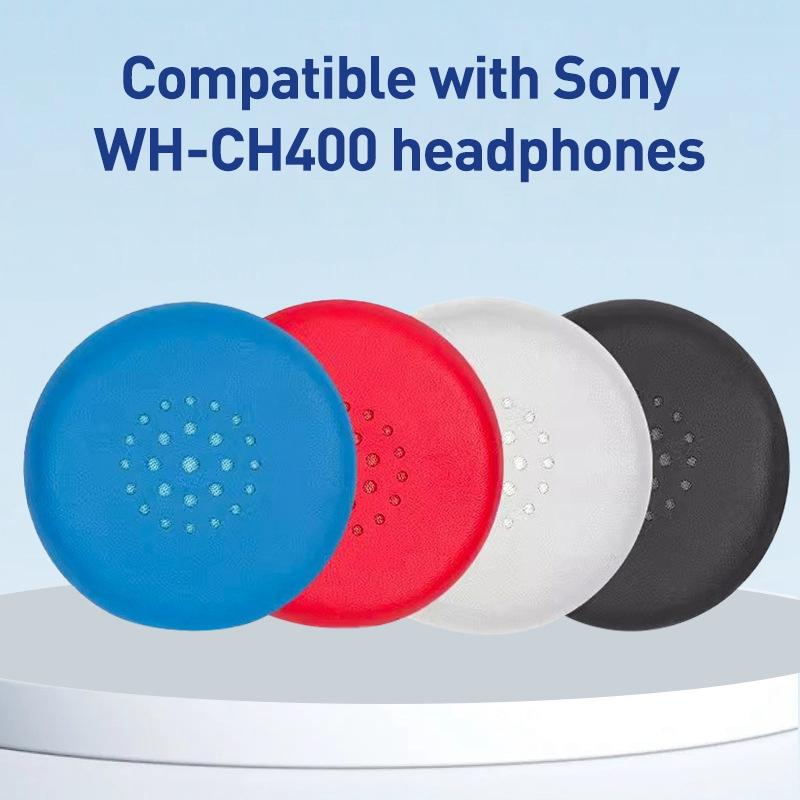 2pcs Protein Leather Earphone Replacement Earpads Pads For Sony WH-CH400(Red)