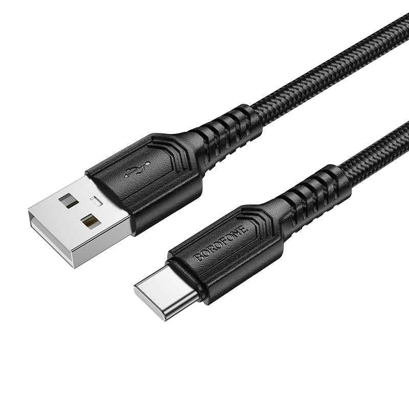 Uniqbuy For BOROFONE BX116 1m 3A USB to Type-C Certain Charging Data Cable(Black)