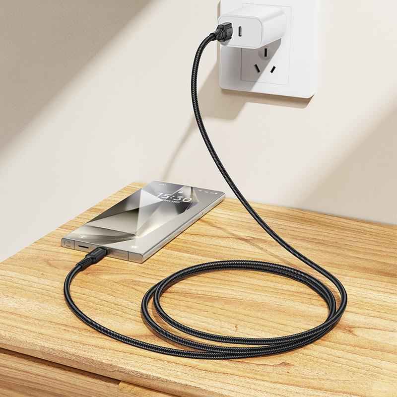 Uniqbuy For BOROFONE BX116 1m 3A USB to Type-C Certain Charging Data Cable(Black)