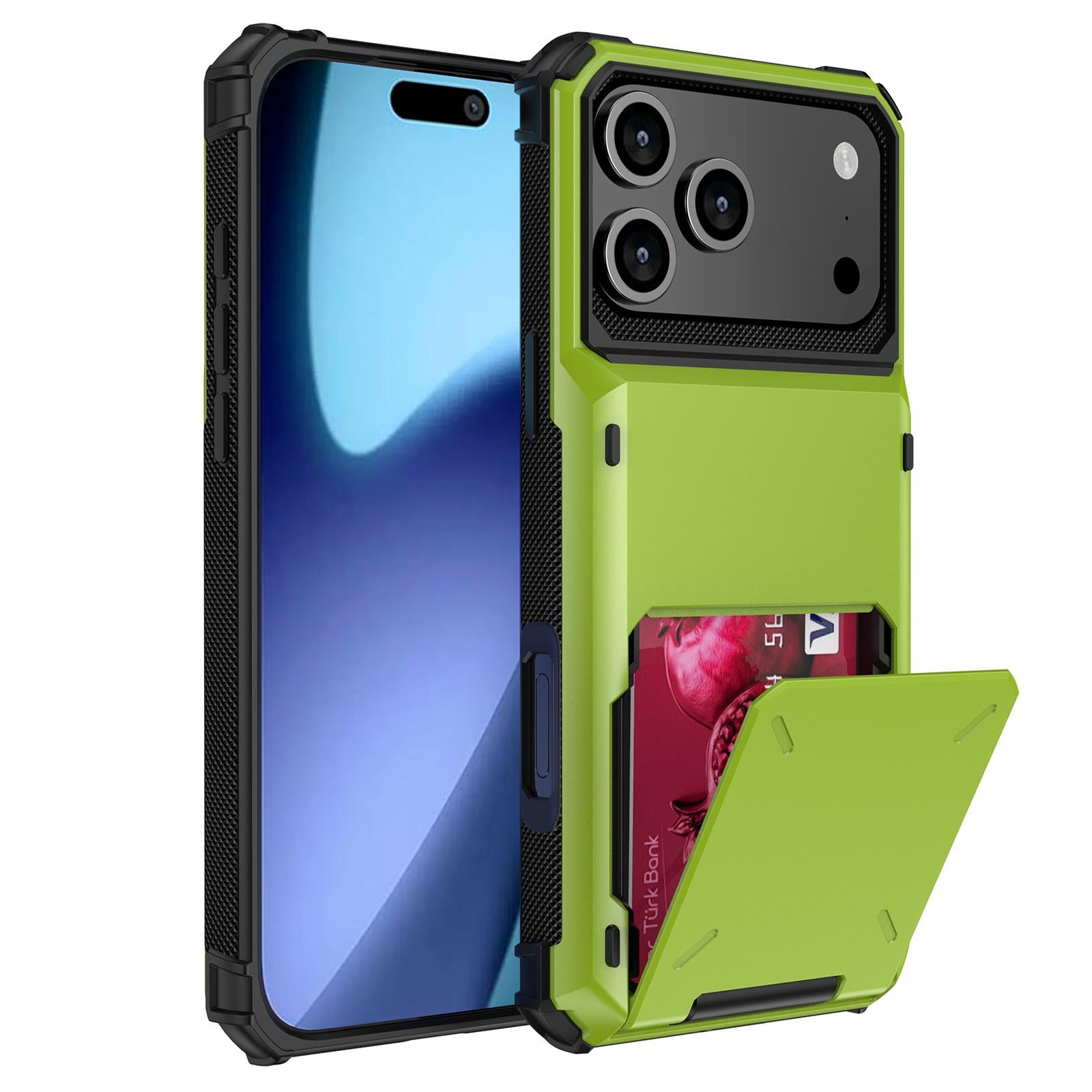 Compatible with iPhone 18 Pro Scratch-Resistant Shockproof Heavy Duty Rugged Armor Phone Case - Green