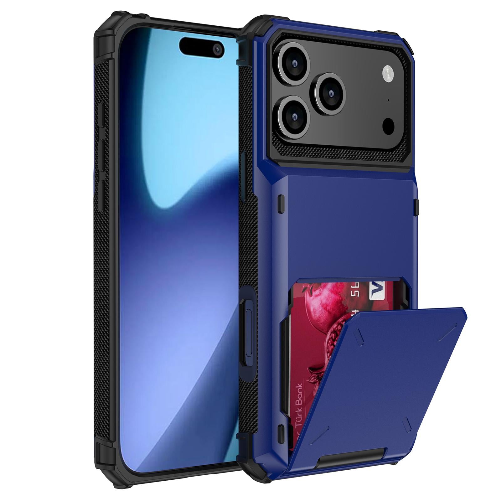 Compatible with iPhone 18 Pro Scratch-Resistant Shockproof Heavy Duty Rugged Armor Phone Case - Blue