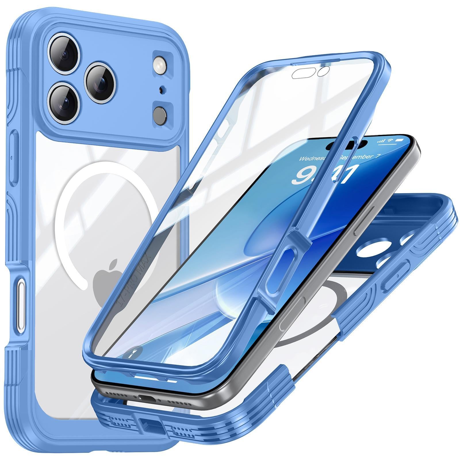 Compatible with iPhone 18 Pro RedPepper Tempered Glass MagSafe Phone Case - Blue