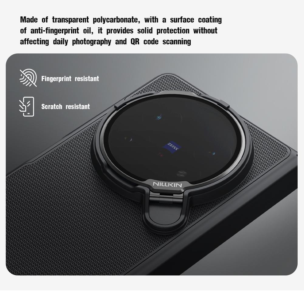 For vivo X Fold5 NILLKIN Super Frosted Shield Prop PC + TPU Transparent Mirror Cover Phone Case(Black)