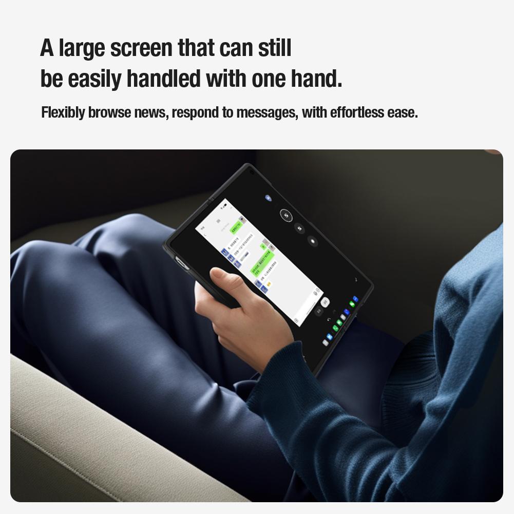 For vivo X Fold5 NILLKIN Super Frosted Shield Prop PC + TPU Transparent Mirror Cover Phone Case(Black)