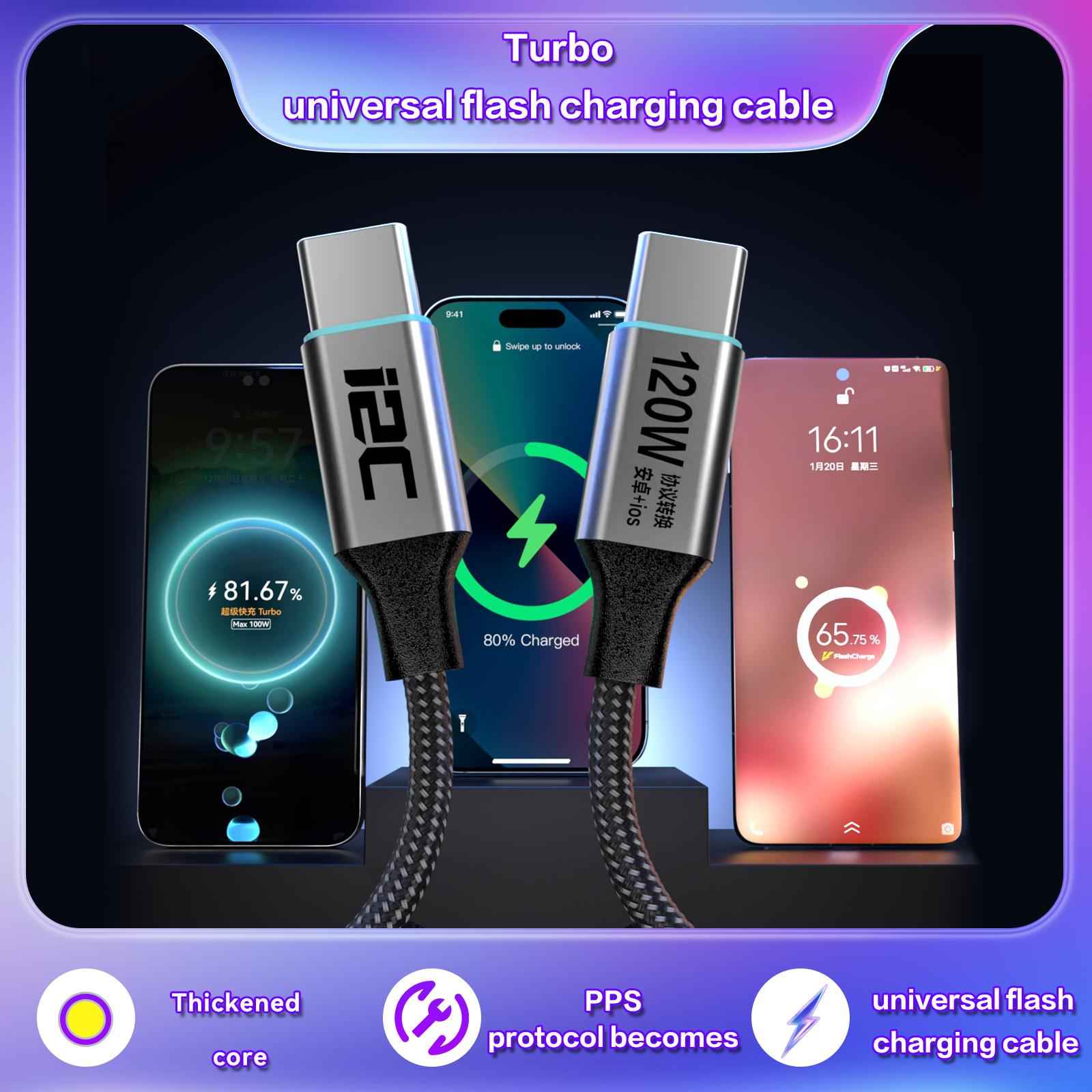 Uniqbuy For i2C Turbo PPS Protocol Conversion Cable Universal Flash Charging Cable, Model:TU1 65W