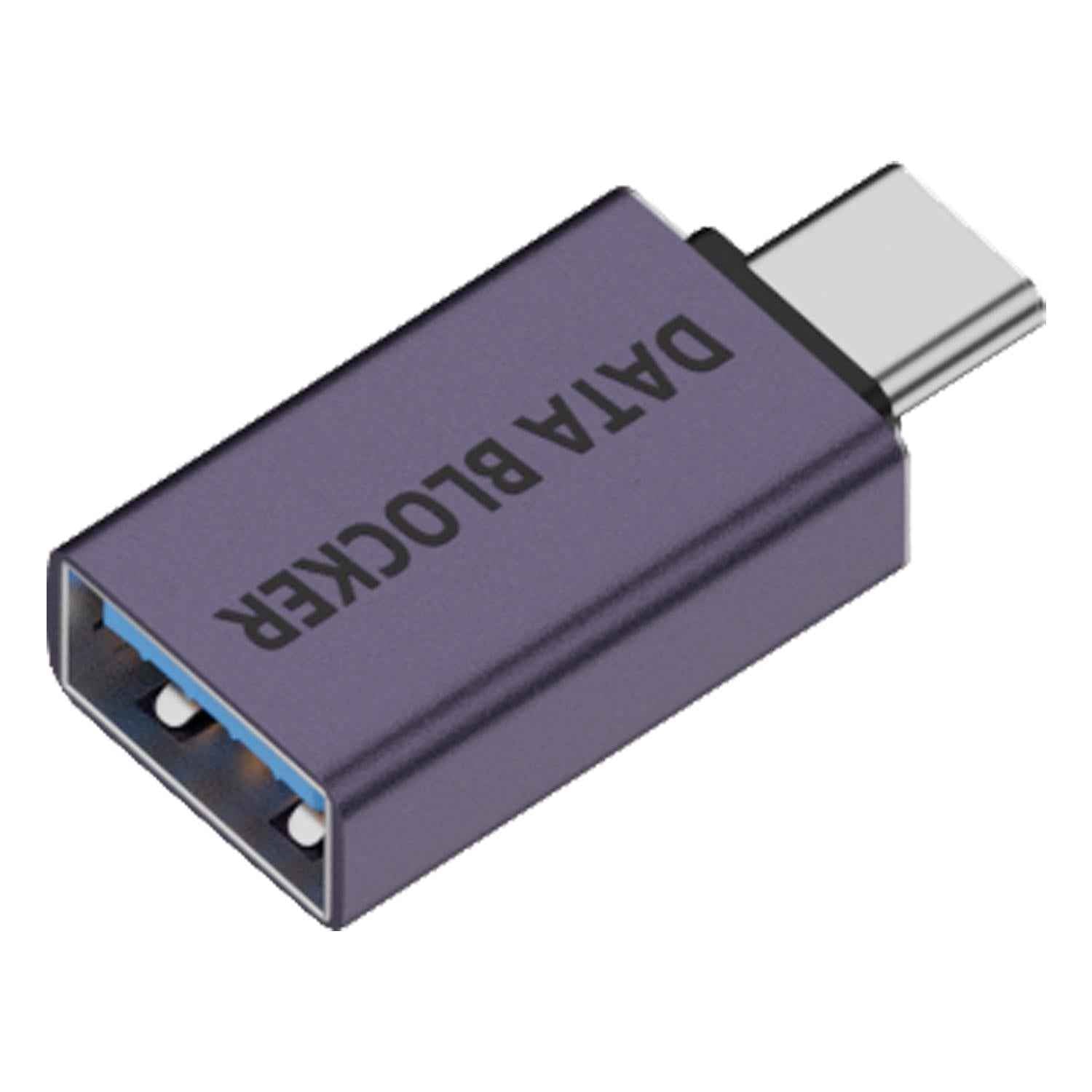 Uniqbuy For USB Charging Data Protection Blocker, Port:Type-C Male to USB-A Female(Gray Purple)