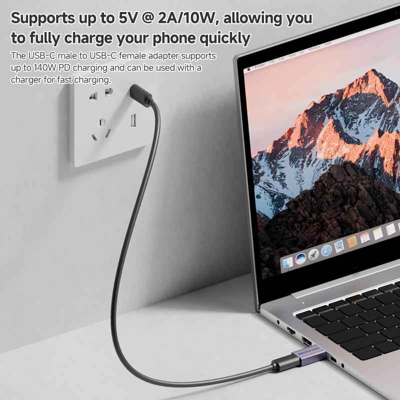 Uniqbuy For USB Charging Data Protection Blocker, Port:Type-C Male to USB-A Female(Gray Purple)