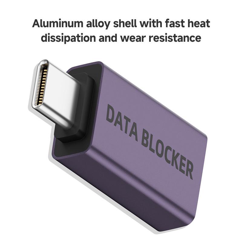 USB Charging Data Protection Blocker, Port:USB-A Female to USB-A Male(Silver)