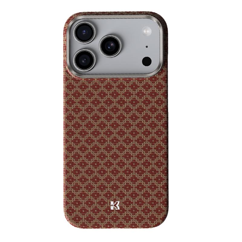 Compatible with iPhone 18 Pro & 17 Pro Benks Color Shield C1 Classic Kevlar Woven Diamond MagSafe Phone Case - Orange