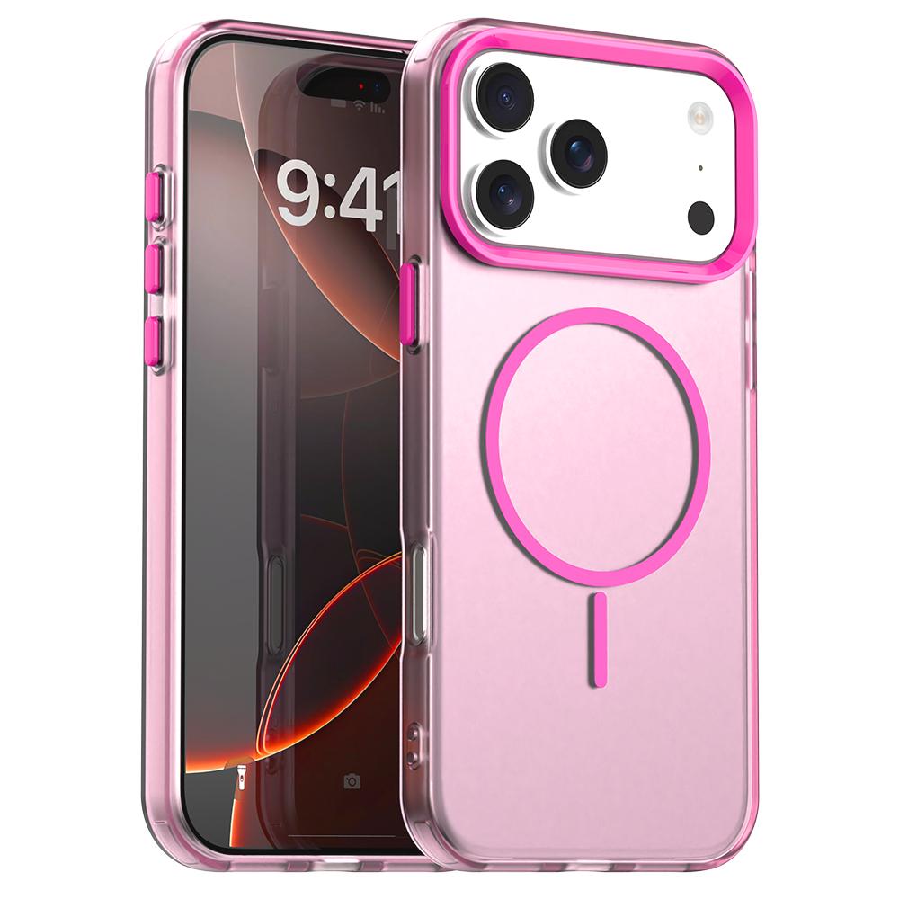Compatible with iPhone 18 Pro Candy Fine Circle Magsafe PC Dual-Layer TPU Phone Case - Red