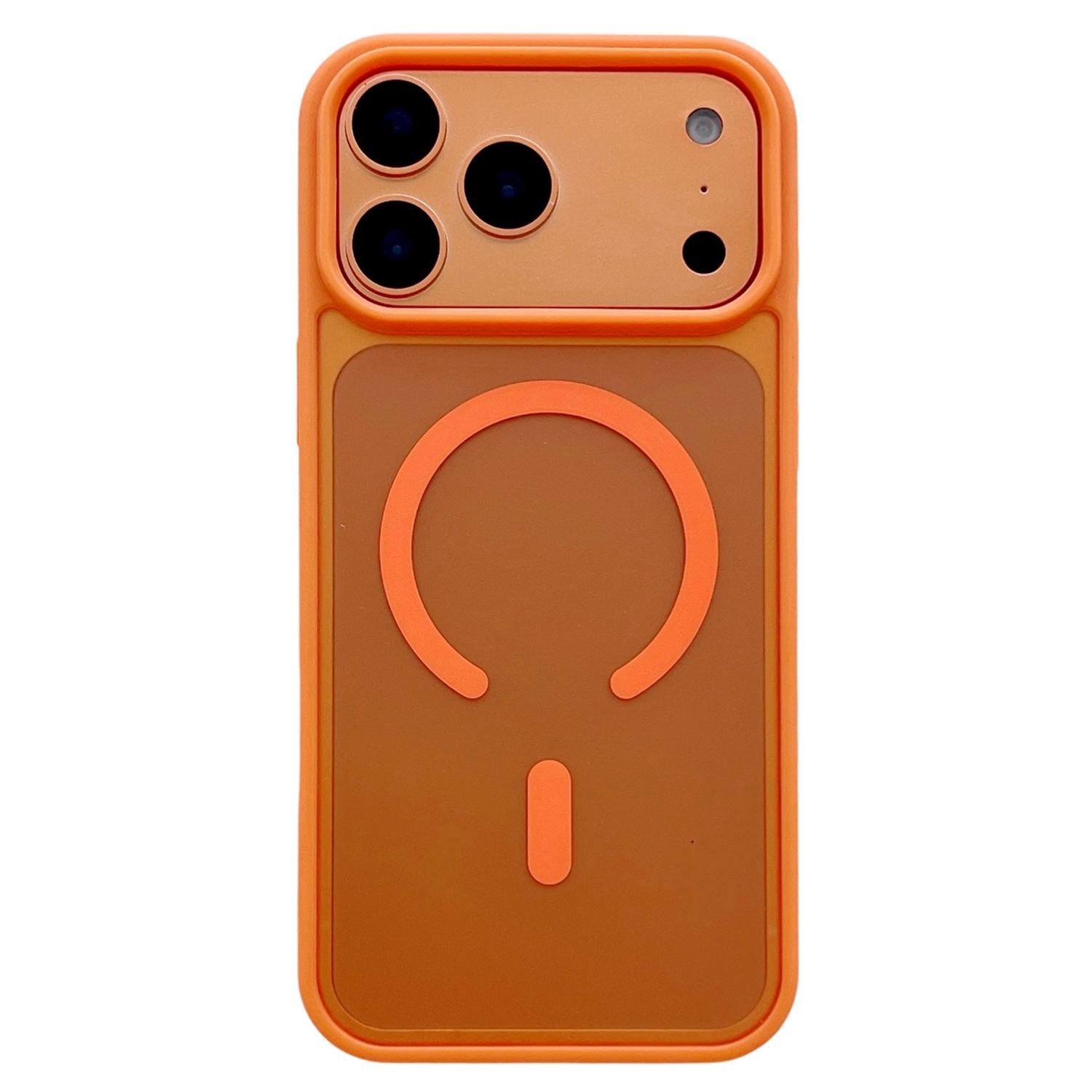 Compatible with iPhone 18 Pro & 17 Pro Frosted Skin Feel MagSafe Phone Case - Orange