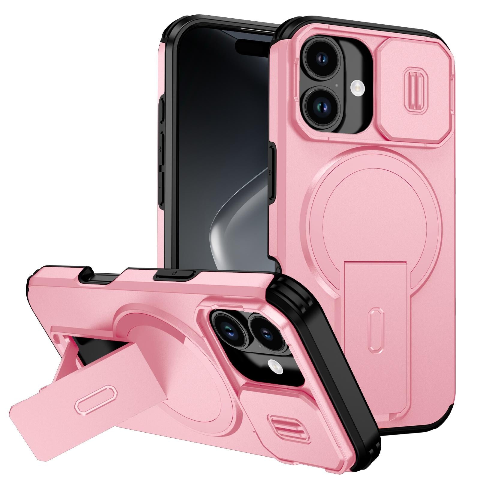 Compatible with iPhone 18 Sliding Camshield MagSafe Holder Phone Case - Pink