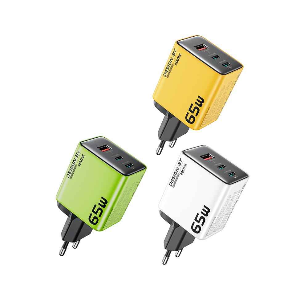 Uniqbuy For WK WP-U45 Keylour 65W Type-Cx2, USB GaN Charger, Plug:EU Plug(White)