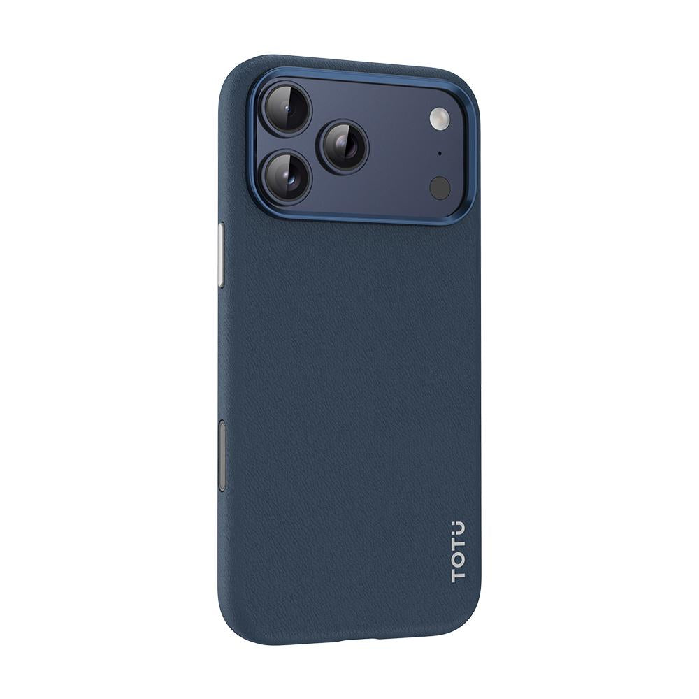 Compatible with iPhone 18 Pro & 17 Pro TOTU PC-17 Vegan Leather MagSafe Magnetic Phone Case - Blue
