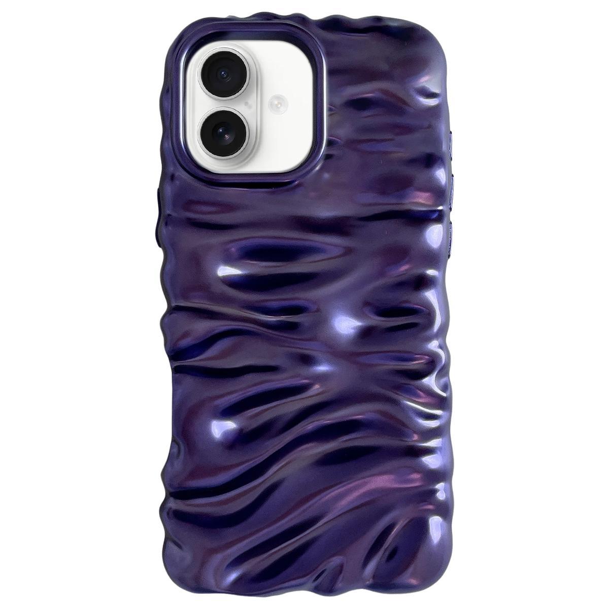 Compatible with iPhone 18 Cream Texture Electroplating TPU Full Coverage Phone Case - Matte Purple
