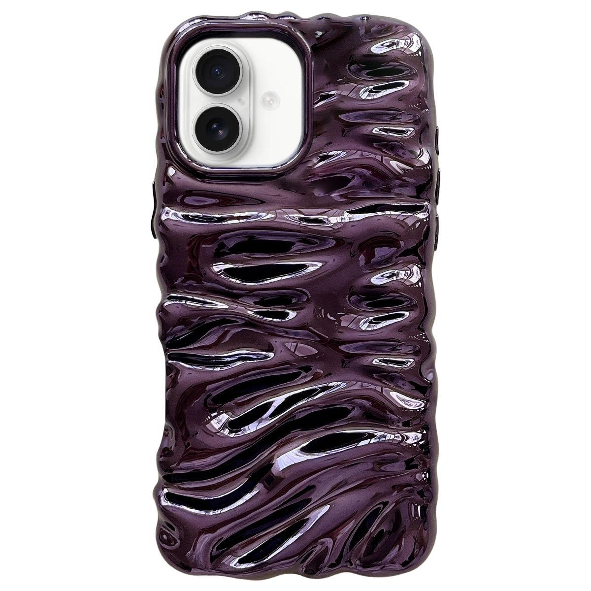 Compatible with iPhone 18 Cream Texture Electroplating TPU Full Coverage Phone Case - Purple