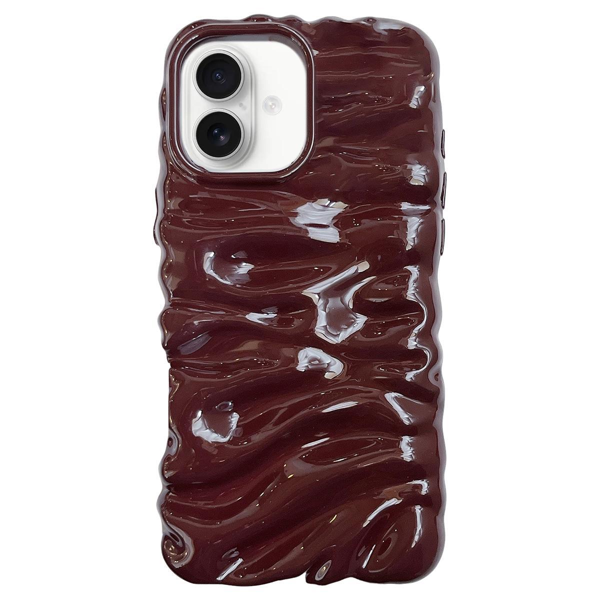 Compatible with iPhone 18 Cream Texture Electroplating TPU Full Coverage Phone Case - Wine Red