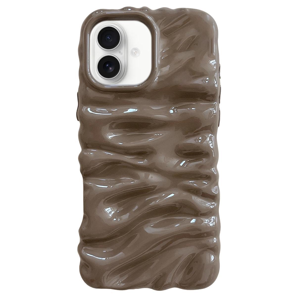 Compatible with iPhone 18 Cream Texture Electroplating TPU Full Coverage Phone Case - Khaki