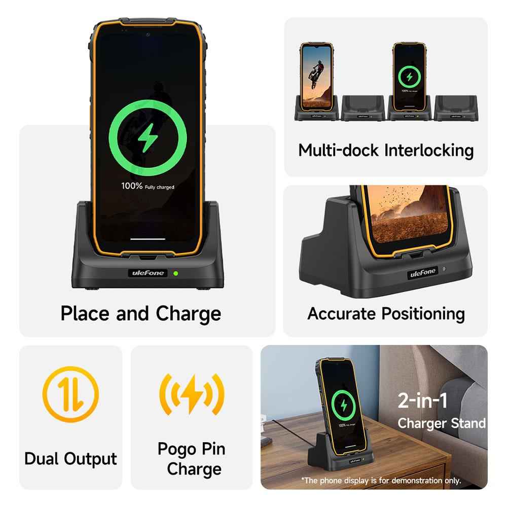 Uniqbuy For For Ulefone RugKing 4 Pro Ulefone USB-C / Type-C Desk Charging Dock(Black)