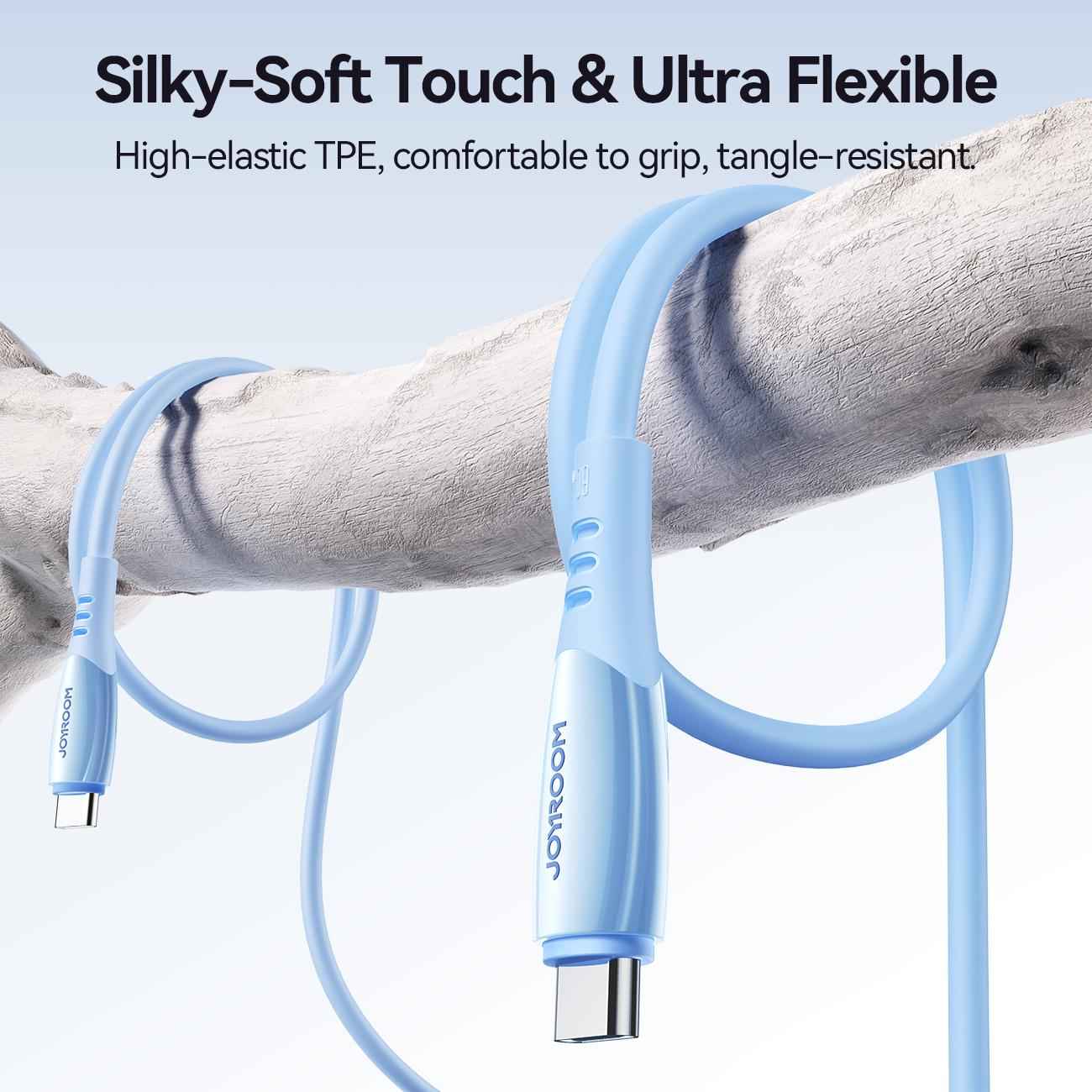Uniqbuy For JOYROOM S-A59 Vibrant Series 60W Type-C to Type-C Fast Charging Data Cable, Length:1.2m(Blue)