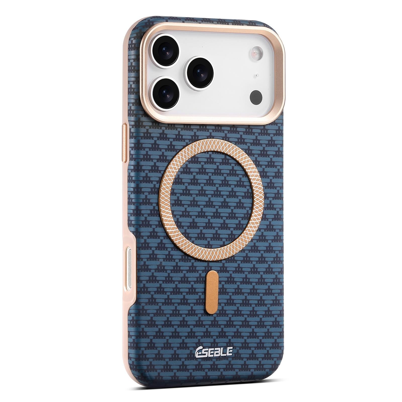 Compatible with iPhone 18 Pro & 17 Pro ESEBLE L3 Triangular Shield Metal Lens Magnetic Phone Case - Royal Blue