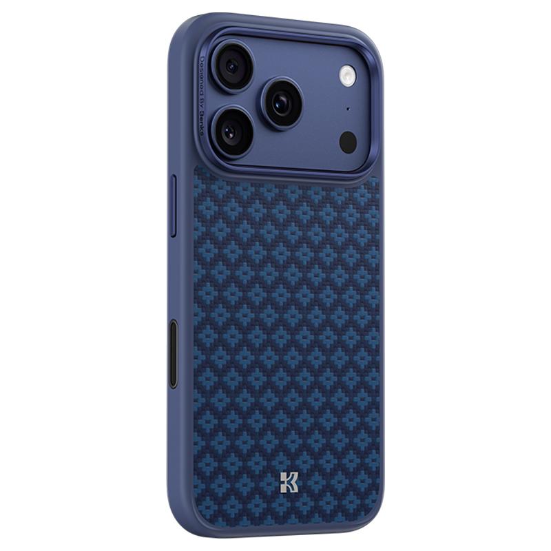 Compatible with iPhone 18 Pro & 17 Pro Benks Y3 Kevlar Diamond Pattern Shockproof Magnetic Phone Case - Blue