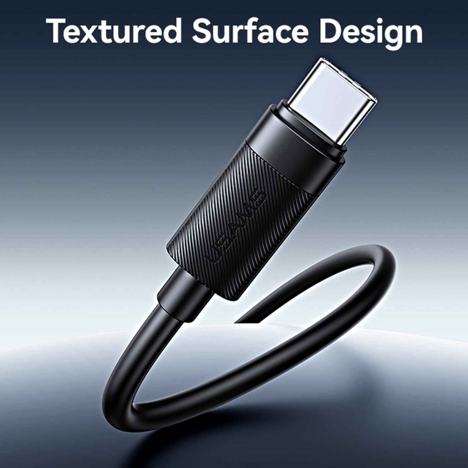 Uniqbuy For USAMS SJ777 U94 USB to Type-C 3A Fast Charging Data Cable, Length:1m(Black)