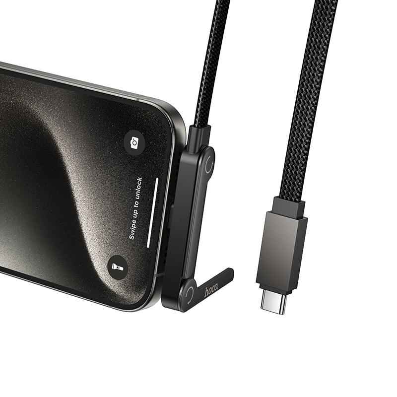 Uniqbuy For hoco U150 60W Type-C to Type-C Charging Cable with Stand, Cable Length: 1.2m(Black)