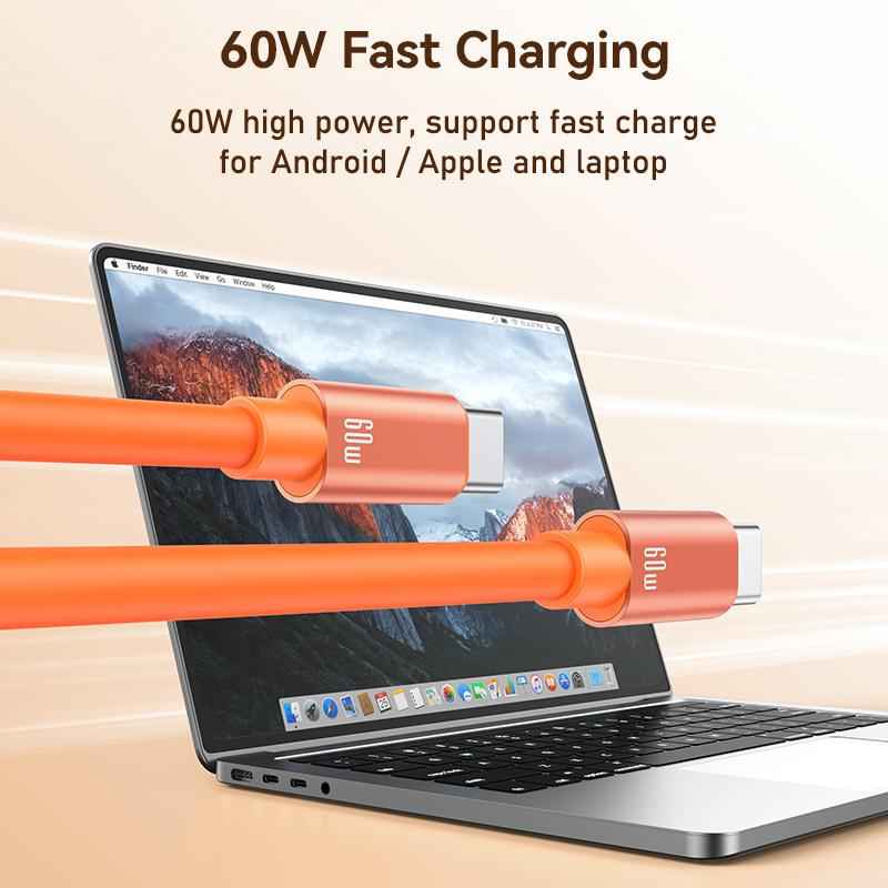 Uniqbuy For USAMS SJ784 U97 60W USB-C / Type-C to USB-C / Type-C Lanyard Fast Charging Data Cable, Length:30cm(Metal Gray)