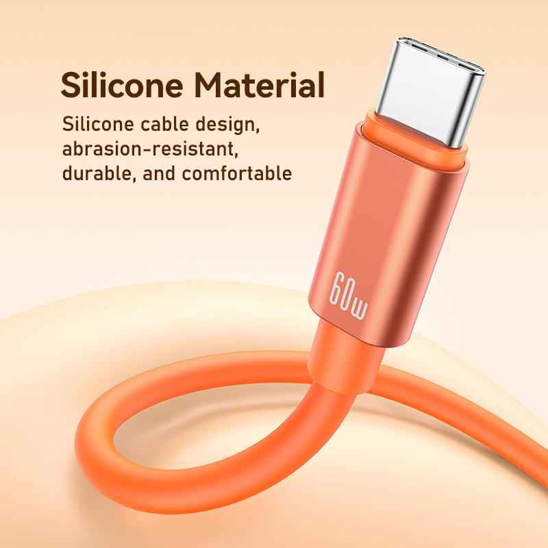 Uniqbuy For USAMS SJ784 U97 60W USB-C / Type-C to USB-C / Type-C Lanyard Fast Charging Data Cable, Length:30cm(Metal Gray)