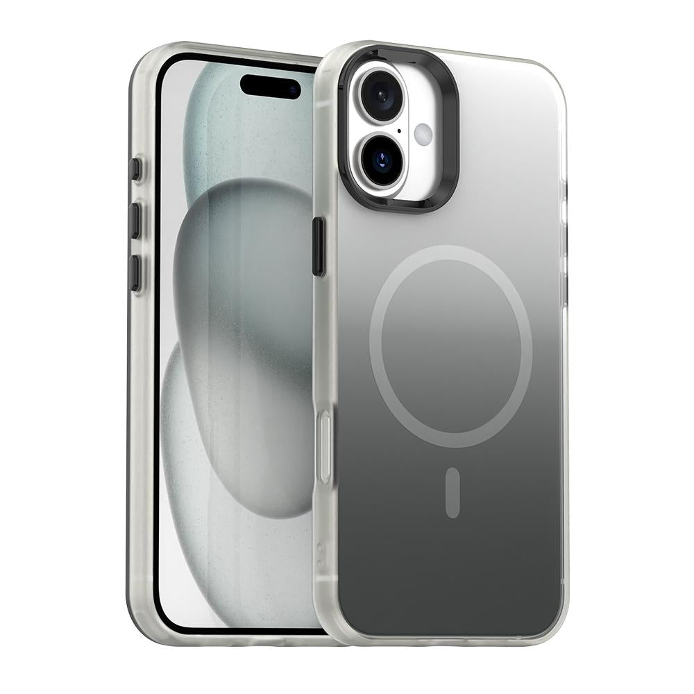 Compatible with iPhone 18 Candy Gradient Series 3 in 1 Dual-Layer Magnetic Phone Case - Black